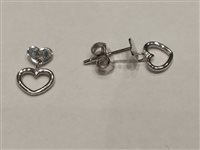Orecchini Gazzola Donna in Oro bianco Zircone OROBPENDCUORE2ZM11